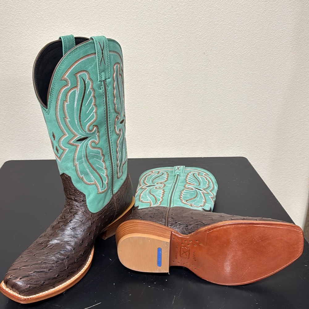 Men's Twisted X Reserve Tobacco Full Quill Ostrich Boot 
 9.5 D